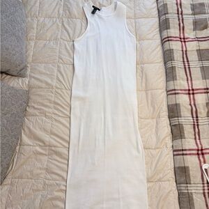 Forever 21 White Ribbed Maxi Dress
